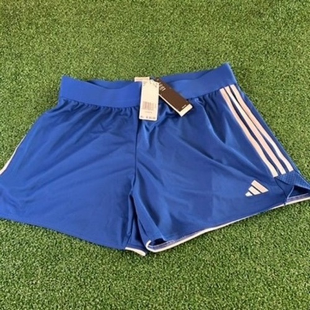 Adidas Athletic Shorts 3-Stripe Running Gym Training Blue Womens Extra Large 35"